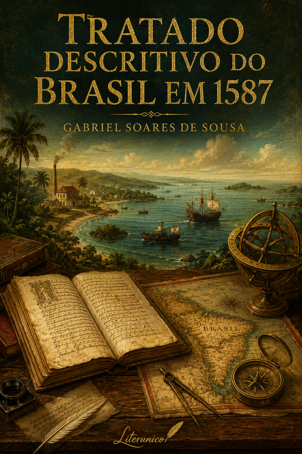 Capa de Tratado descritivo do Brasil em 1587