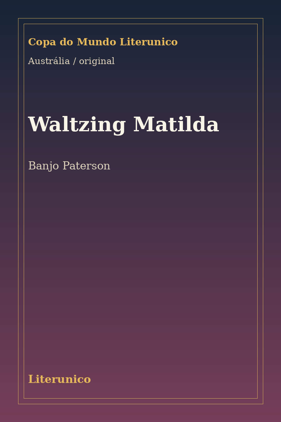 Comunidade · Waltzing Matilda